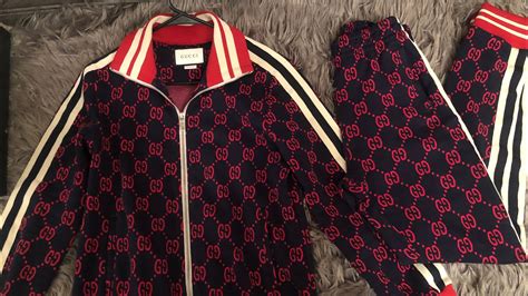 fake gucci track suit|gucci tracksuit vs counterfeit.